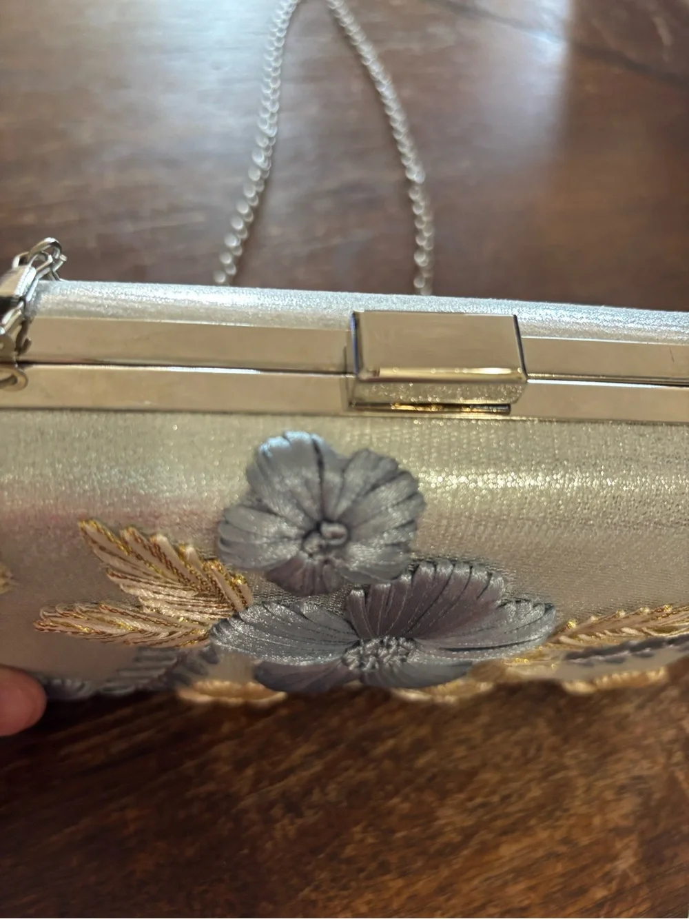 Lauren Lorraine 3D floral clutch crossbody